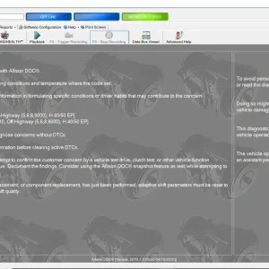 Alternative view of Allison DOC 2023 v3 Diagnostic Software