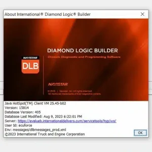 Alternative view of Diagnostic Software for Navistar Diamond Logic Builder 2018 (DLB)