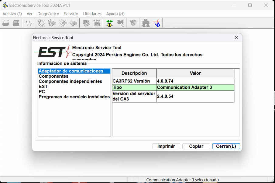 PERKINS EST 2024 Diagnostic Software - Imagen 2