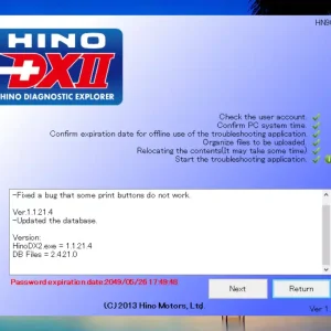 Hino DX2 Software V1.1.21.4