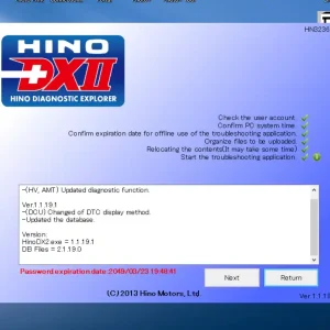 Hino Diagnostic Software DX2 1.1.19.1