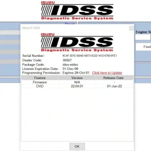 Alternative view of Isuzu E-IDSS 2022 Software Diagnostic Service Tool