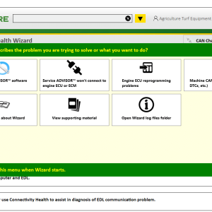 Alternative view of John Deere CAN and Connectivity Health Wizard 2024