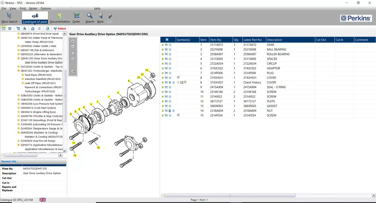 Perkins SPI2 2018A Parts Catalogue - Imagen 2